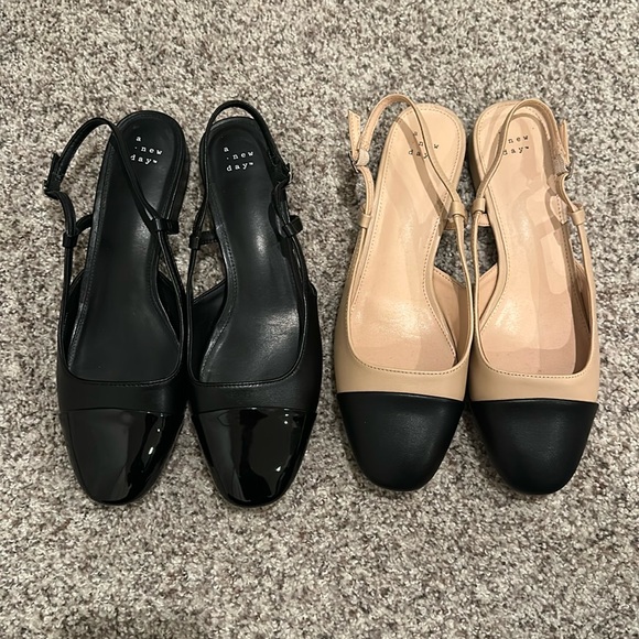Designer Inspired Cap toe sling back flats - Picture 1 of 5